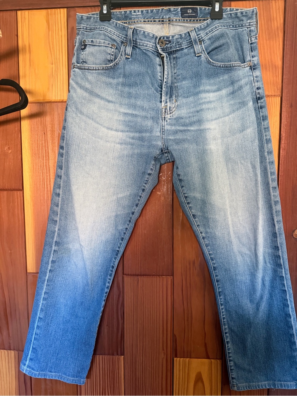 Ag Adriano Goldschmied the Ives Light Blue Straight Leg Jeans 34x36